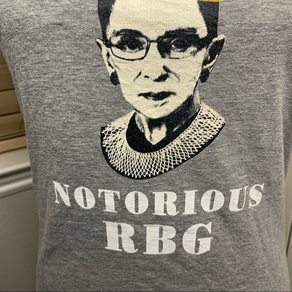 Anvil Notorious RBG Graphic V-Neck T-Shirt - Picture 4 of 11